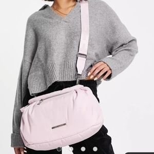 Steve Madden Wide Strap Padded Shoulder Bag in Lilac Pink